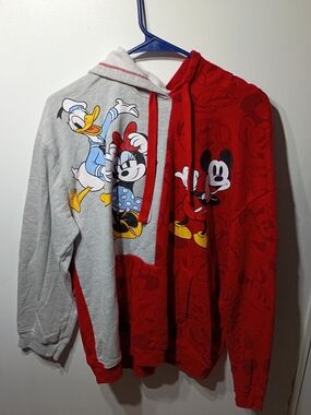 Disney Mickey & Friends Two-Tone Hoodie - Red & Heather Gray